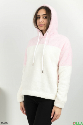 Women's pink and white hoodie