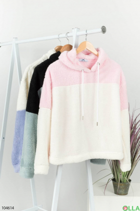 Women's pink and white hoodie