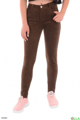 Women's brown velor pants