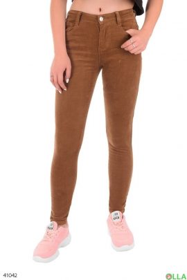 Women's brown velor pants