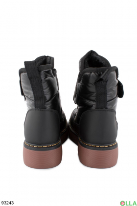 Жіночі чорні черевики на липучці
