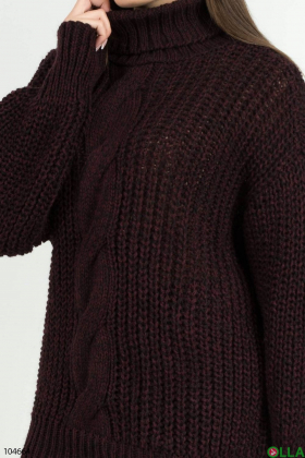 Жіночий темно-коричневий светр