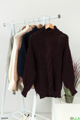 Жіночий темно-коричневий светр