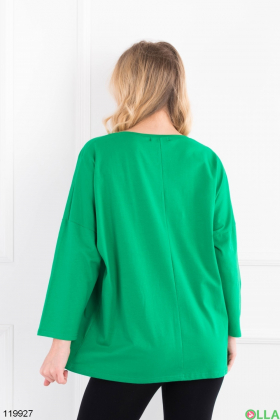 Женская зеленая кофта батал