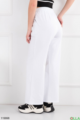 Жіночі білі спортивні брюки-палаццо