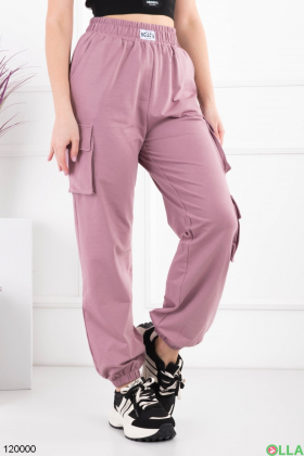 Жіночі рожеві спортивні брюки-карго