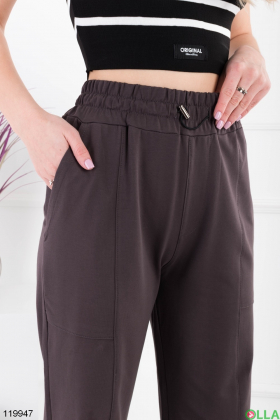 Жіночі темно-сірі спортивні брюки-палаццо