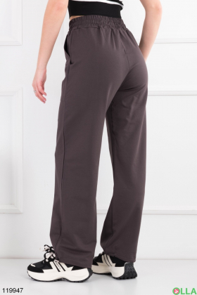 Жіночі темно-сірі спортивні брюки-палаццо