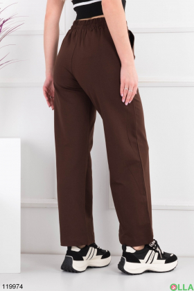 Жіночі коричневі спортивні брюки-палаццо