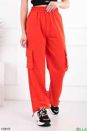 Жіночі помаранчеві спортивні брюки-карго