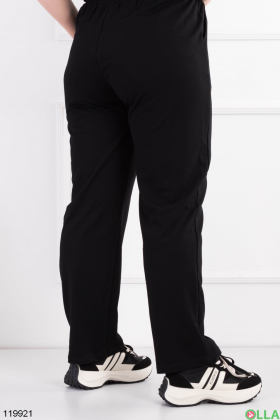 Женские черные спортивные брюки батал