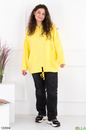 Жіноча жовта куртка-вітрівка батал