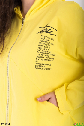 Women's yellow batal windbreaker jacket