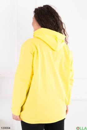 Женская желтая куртка-ветровка батал