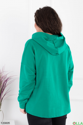 Женская зеленая куртка-ветровка батал