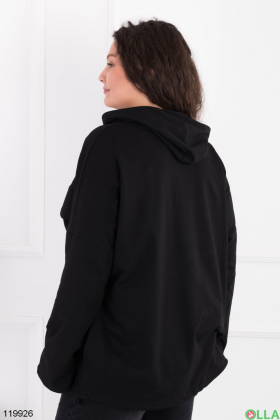 Женская черная куртка-ветровка батал