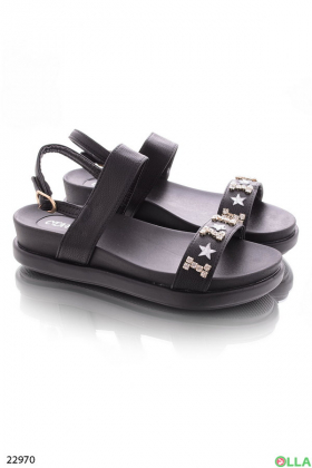 Black studded sandals