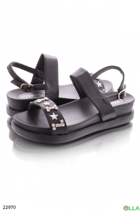 Black studded sandals
