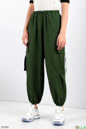 Жіночі зелені штани-карго