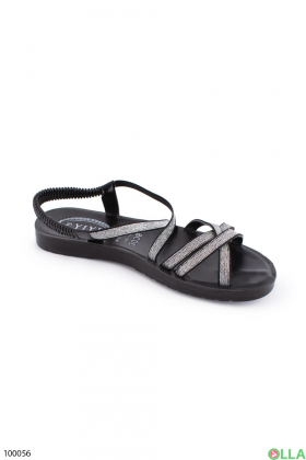 Women's black and silver sandals