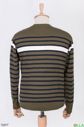 Чоловічий двоколірний светр в смужку