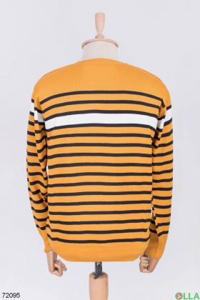 Мужской двухцветный свитер в полоску