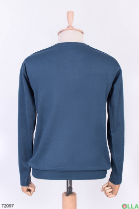 Чоловічий синій светр в смужку