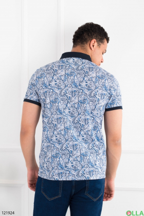 Men's blue polo with print
