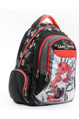 Рюкзак для підлітків YES L-12 WINX COUTURE, 36*28*12см Чорний/червоний