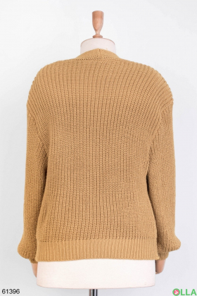 Women's beige button-down sweater