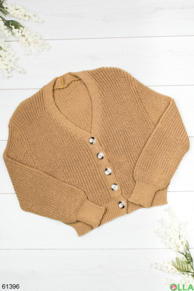 Women's beige button-down sweater