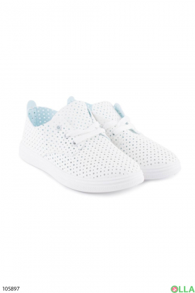 Women's white perforated sneakers