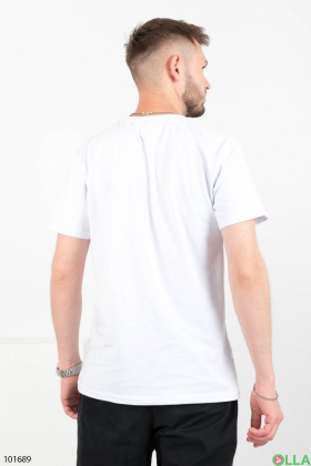 Men's white T-shirt with an inscription