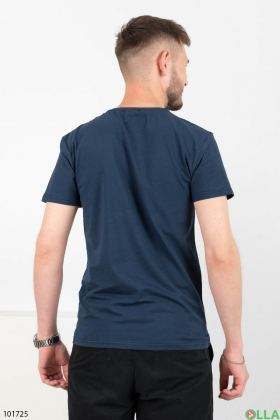 Мужская темно-синяя футболка с рисунком