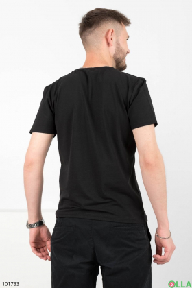 Мужская черная футболка с рисунком