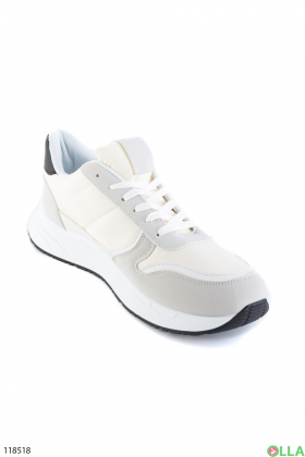 Чоловічі сіро-білі кросівки на шнурівці