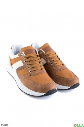 Men's brown lace-up sneakers