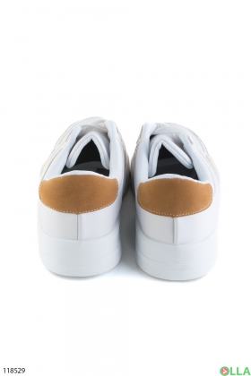 Чоловічі біло-бежеві кросівки на шнурівці