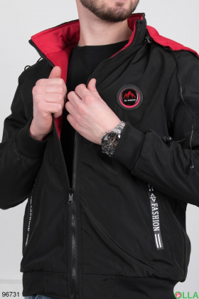 Чоловіча чорно-червона куртка-трансформер