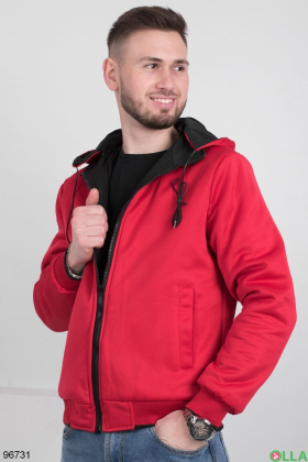 Мужская черно-красная куртка-трансформер