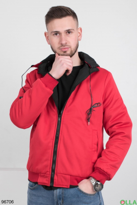 Мужская черно-красная куртка-трансформер