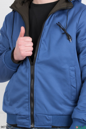 Чоловіча синьо-зелена куртка-трансформер