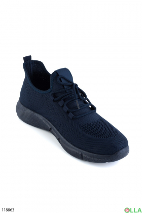 Men's navy blue lace-up sneakers