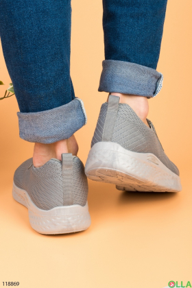 Men's gray textile sneakers