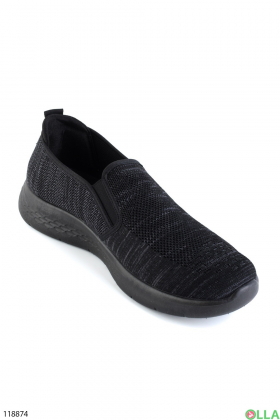 Мужские черно-серые кроссовки из текстиля