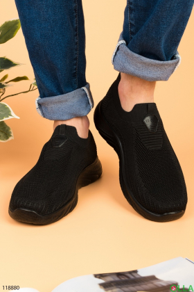 Чоловічі чорні кросівки з текстилю