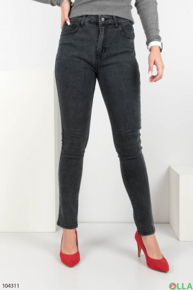 Женские серые джинсы-скини