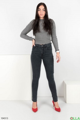 Жіночі сірі джинси-скінні