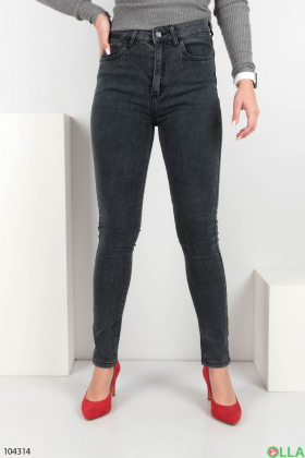 Жіночі сірі джинси-скінні