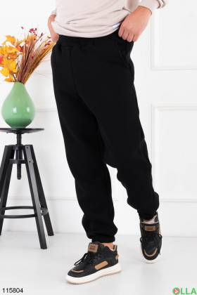 Чоловічі чорні спортивні брюки на флісі